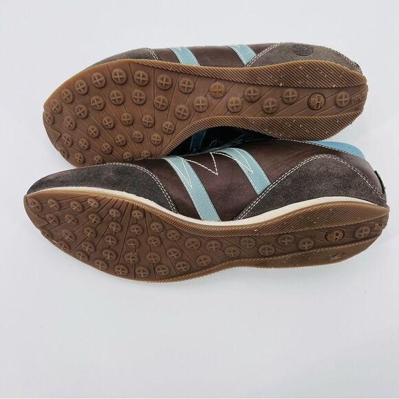 Timberland Sneakers Brown Blue Suede Leather Size 10 - Picture 7 of 9